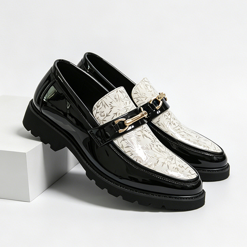 Men Two Tone Bamboo Print Pate - đánh giá và giá Men Formal Wear Shoes
