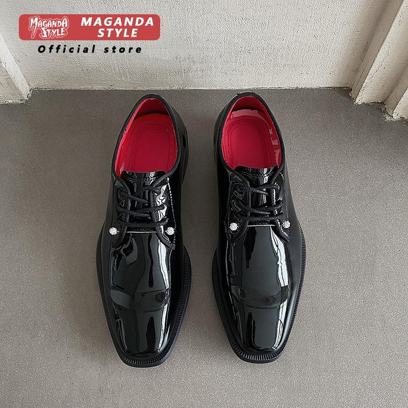 New Derby leather shoes for me - đánh giá và giá Men Formal Wear Red